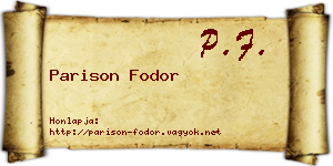 Parison Fodor névjegykártya